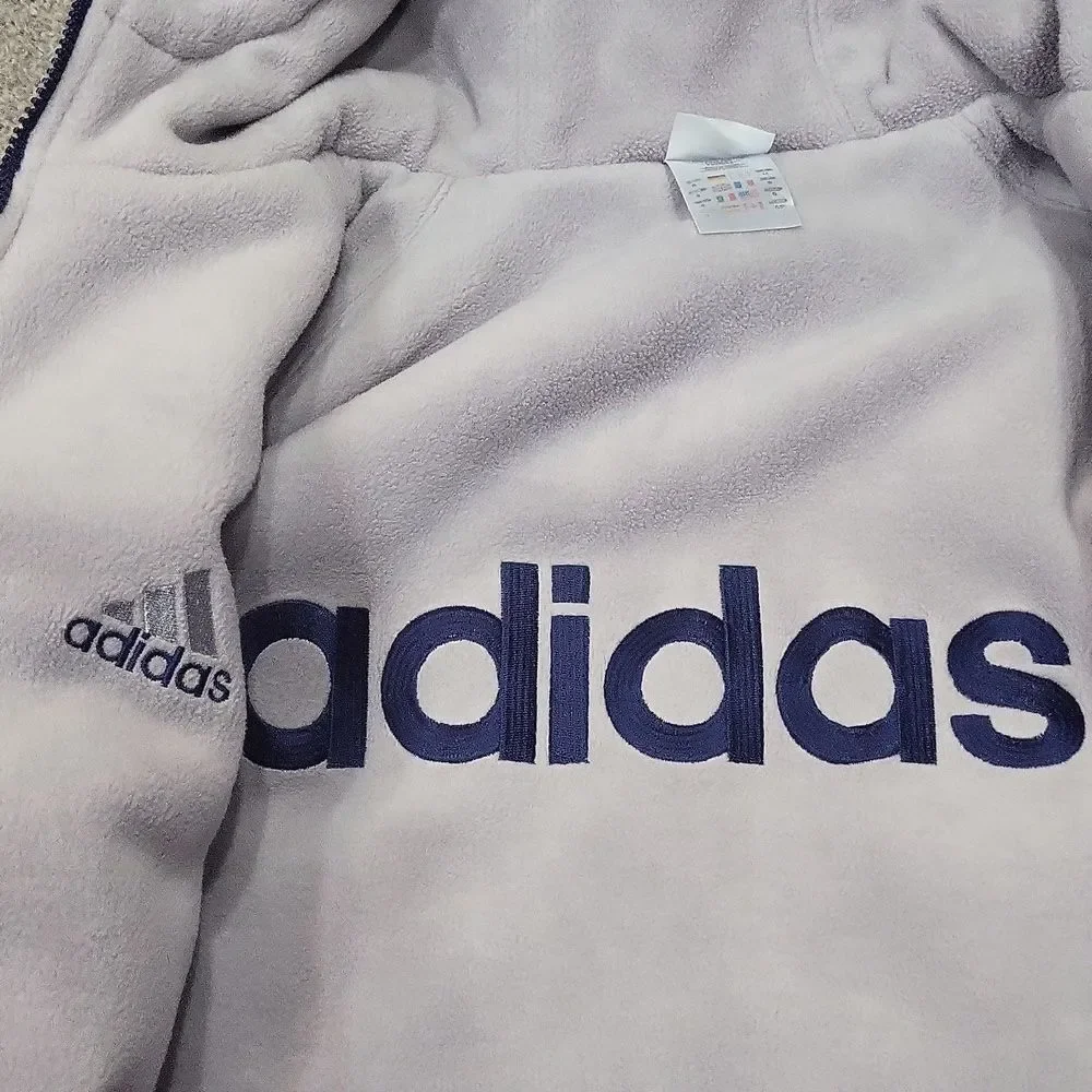 EUC Vintage Adidas men's reversible windbreaker fleece rain jacket coat like new